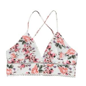 ZARA Spaghetti Strap Crop Top Floral Boho Delicate Pretty Romantic NWT Medium